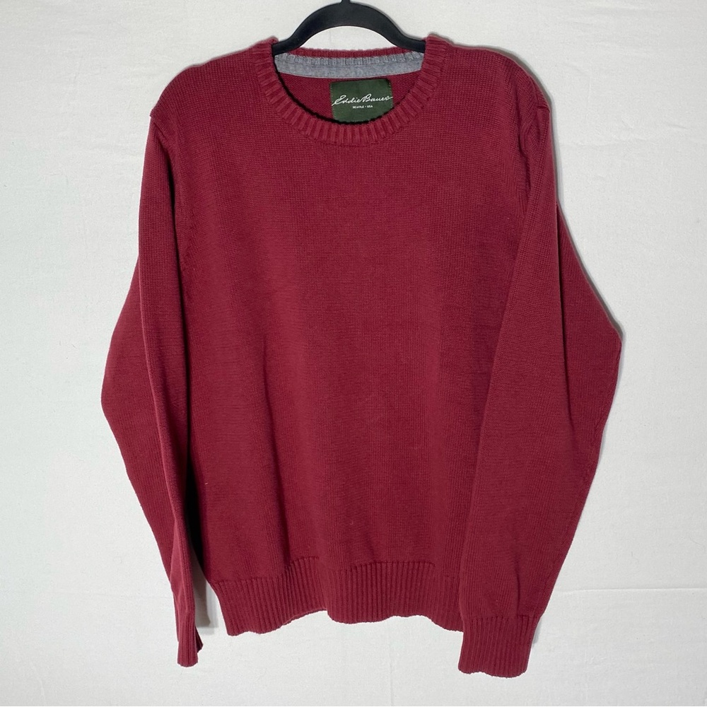 Vintage Eddie Bauer Red Combed Cotton Crewneck Sweater TXL Gorpcore